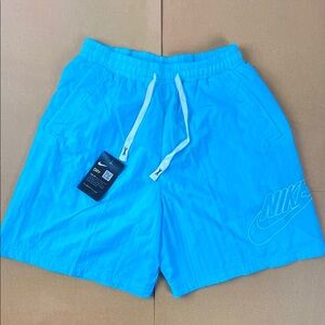 Nike Men’s Turquoise Blue Swim Trunks with White Drawstring